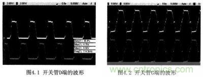 開關(guān)管D端的波形與開關(guān)管G端的波形