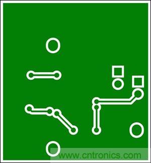 圖6：兩層板布線(底層)，器件為T(mén)SSOP封裝