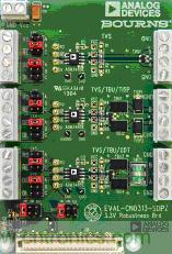 ADI公司的業(yè)界領(lǐng)先RS485器件與Bourns外部保護(hù)專(zhuān)業(yè)技術(shù)的完美聯(lián)姻，造就出專(zhuān)為解決通信端口最大設(shè)計(jì)問(wèn)題而生的EVAL-CN0313-SDPZ:滿(mǎn)足EMC的規(guī)定。  通過(guò)認(rèn)證的EMC兼容RS-485接口設(shè)計(jì)工具，輕松實(shí)現(xiàn)RS-485接口保護(hù)