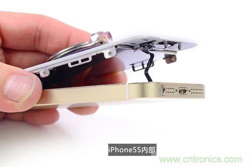 土豪金iPhone 5S拆解：內(nèi)部結(jié)構(gòu)升級(jí)，維修難度增加