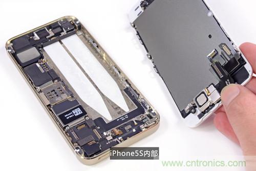 土豪金iPhone 5S拆解：內(nèi)部結(jié)構(gòu)升級(jí)，維修難度增加