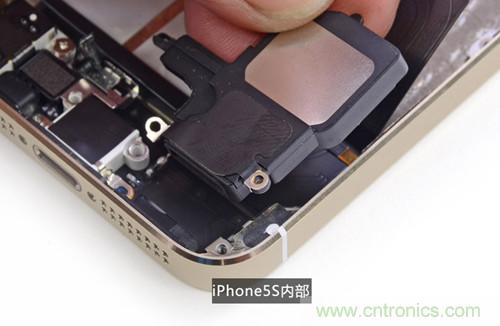 土豪金iPhone 5S拆解：內(nèi)部結(jié)構(gòu)升級(jí)，維修難度增加