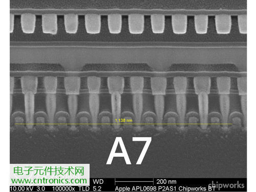 iPhone 5S芯片級拆解，顯微鏡下的A7處理器揭秘