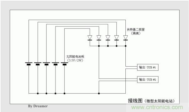 DIY微型太陽(yáng)能供電站原理圖