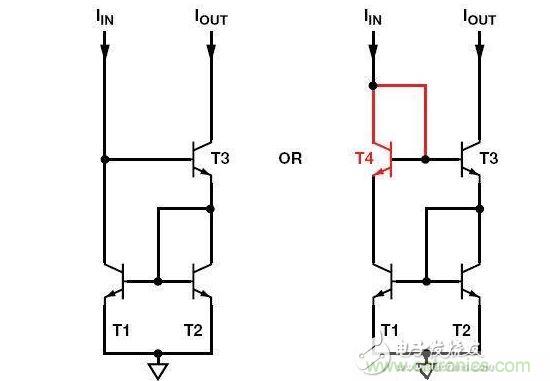 威爾遜電流鏡T4為可選器件，但使用它可改善精度和動(dòng)態(tài)范圍