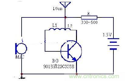 簡(jiǎn)易的調(diào)頻話筒電子電路