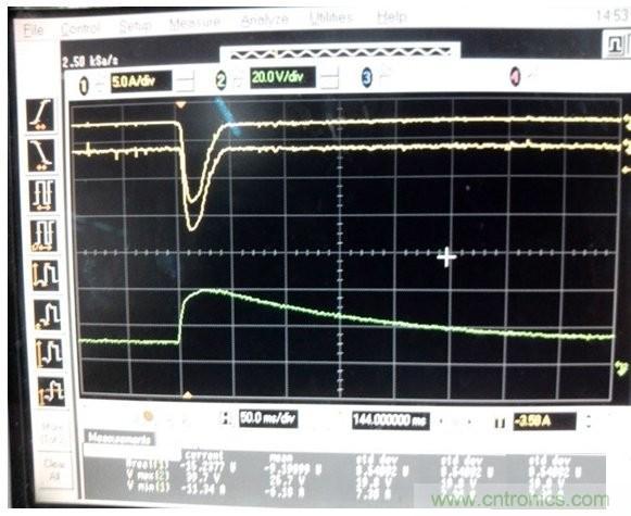 測(cè)試電壓30V和電流11.34A