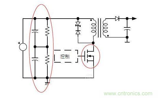 反激轉(zhuǎn)換器中的串聯(lián)大電容電路及單顆1，000VMOSFET