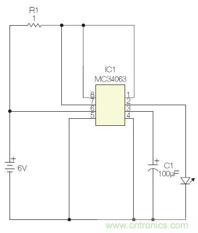 圖1：閃光燈標(biāo)電路圖。