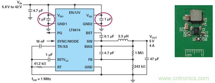 是否可以將低EMI電源安裝到擁擠的電路板上？