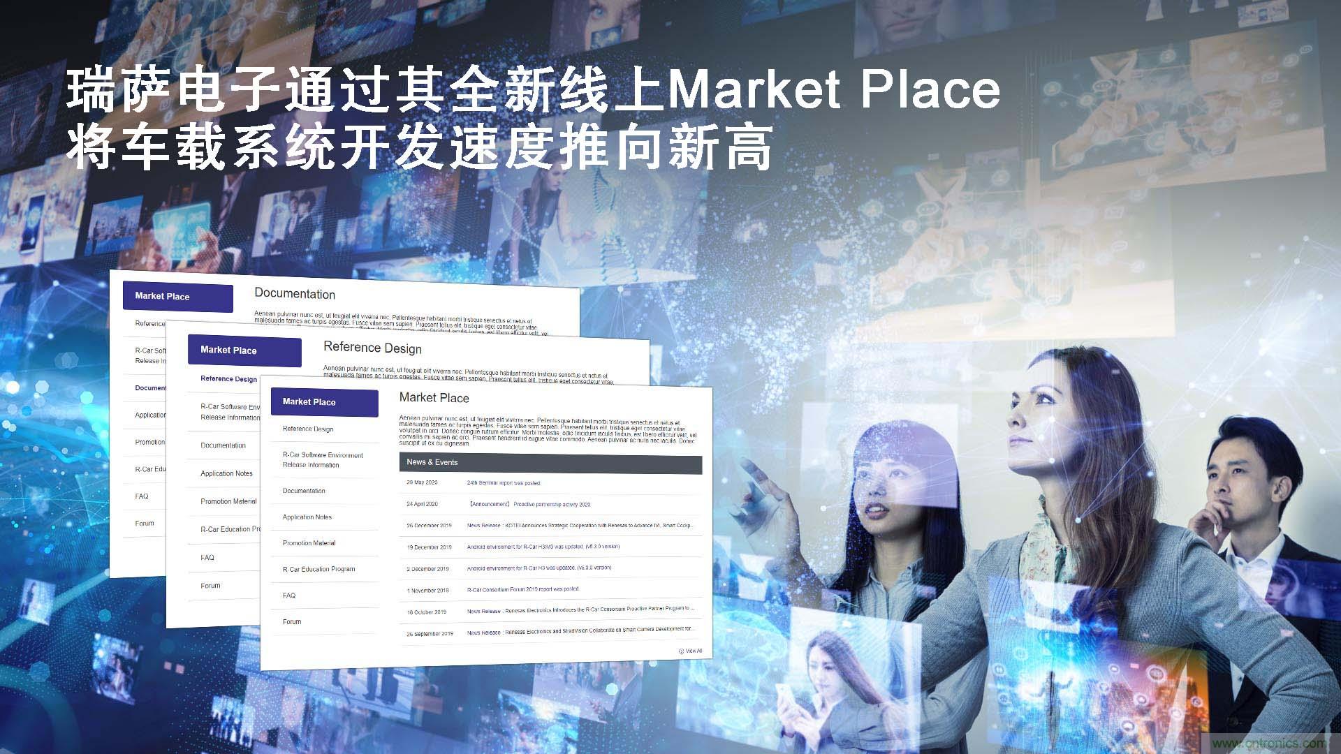 瑞薩電子為其R-Car SoC推出線上Market Place，將車載系統(tǒng)開發(fā)速度推向新高