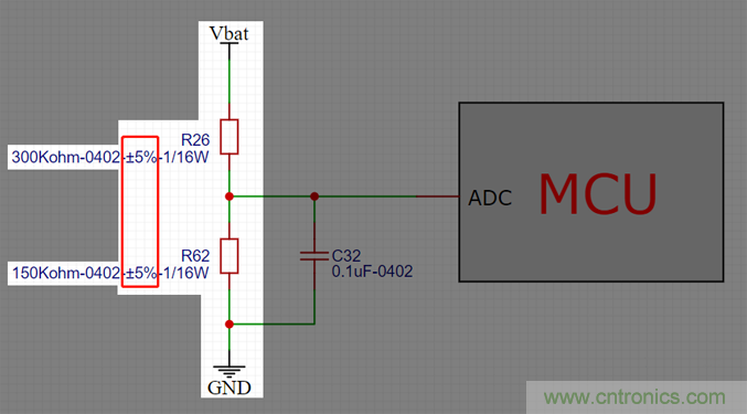 電池電壓偵測電路“踩坑”：分壓電阻的精度竟然是5%，不是1%