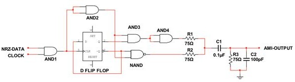 如何使用單電源供電的NRZ到AMI轉(zhuǎn)換器